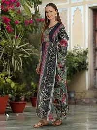 Stylish Multicoloured Cotton Blend Printed Kurta, Bottom and Dupatta Set For Women-thumb4