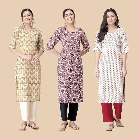 Classic Crepe Kurtis For Women Combo Pack Of 3