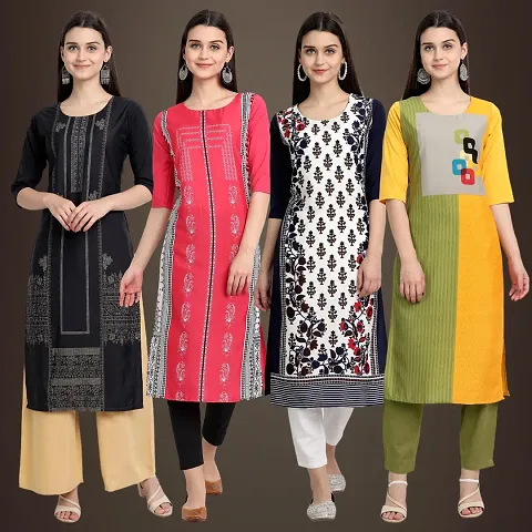 Fancy Crepe Kurtis For Women Pack Of 5