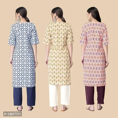 Classic Crepe Printed Kurtis For Women Combo Pack Of 3-thumb2