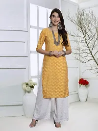 Stylish Yellow Crepe Kurta For Women-thumb1