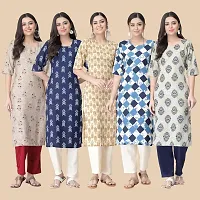 Classic Crepe Printed Kurtis Combo For Women-thumb1