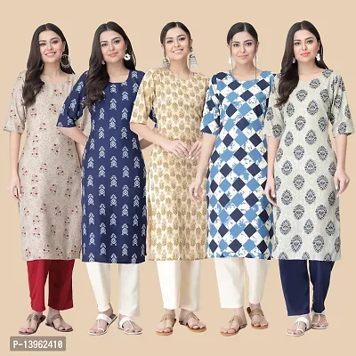 Classic Crepe Printed Kurtis Combo For Women-thumb2