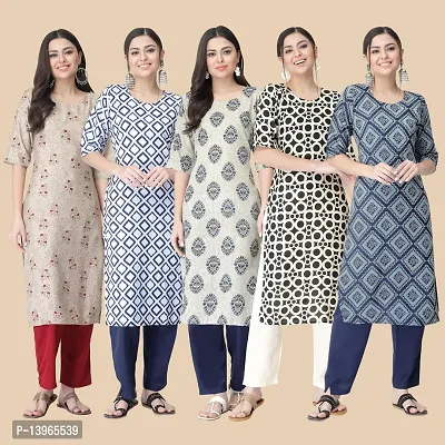 Classic Crepe Printed Kurtis Combo For Women-thumb2