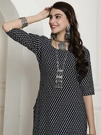 Stylish Black Crepe Printed Kurta For Women-thumb3