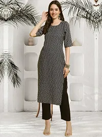 Stylish A-Line Black Printed Crepe Kurta Bottom Set For Women-thumb1