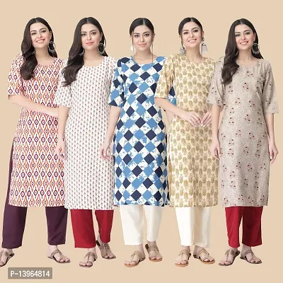 Classic Crepe Printed Kurtis Combo For Women-thumb2