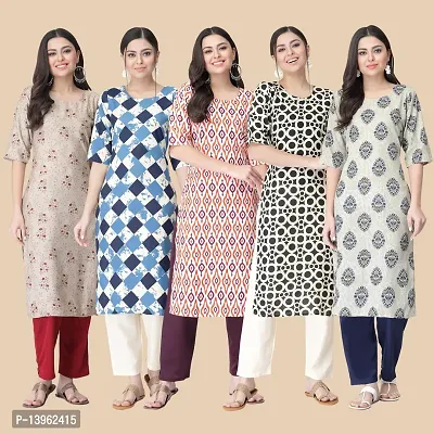 Classic Crepe Printed Kurtis Combo For Women-thumb2