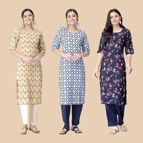 Classic Crepe Kurtis For Women Combo Pack Of 3