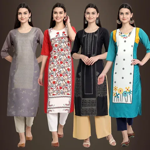 Fancy Crepe Kurtis for Women Pack Of 4