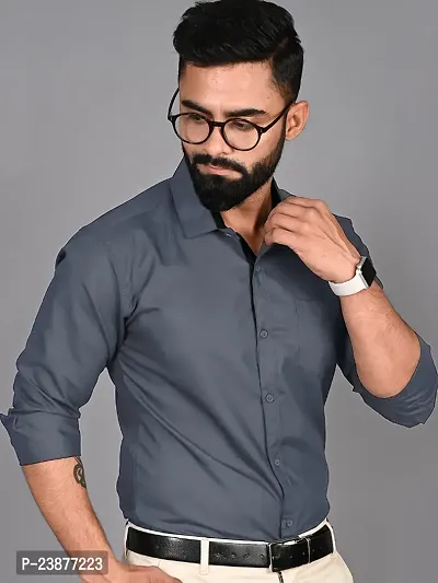 Stylish Men Cotton Long Sleeve Formal Shirt-thumb2
