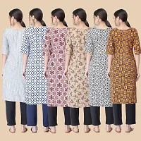 Straight Multicoloured  Crepe Kurta Combo Set Of 6-thumb1