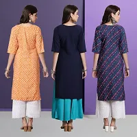 Stylish Fancy Designer Crepe Printed Kurta For Women Combo Of 3-thumb1