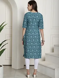 Stylish Blue Crepe Kurta For Women-thumb2