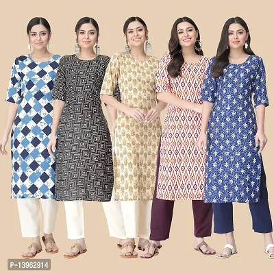 Classic Crepe Printed Kurtis Combo For Women-thumb2