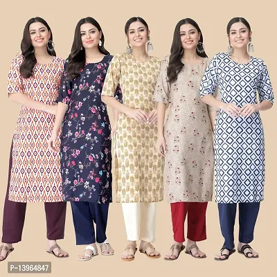 Classic Crepe Printed Kurtis Combo For Women-thumb2