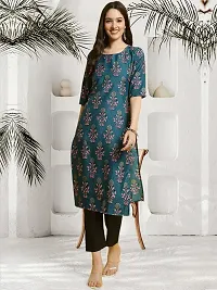 Stylish A-Line Green Printed Crepe Kurta Bottom Set For Women-thumb1