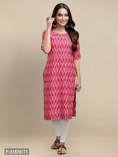 Elegant Crepe Pink Printed 3/4 Sleeve Kurta For Women-thumb2