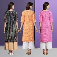 Stylish Fancy Designer Crepe Printed Kurta For Women Combo Of 3-thumb1