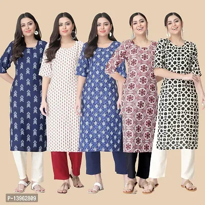 Classic Crepe Printed Kurtis Combo For Women-thumb2