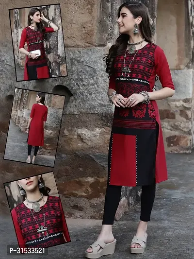 Stylish Crepe Printed Stitched Kurta For Women