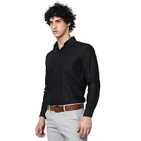 Reliable Black Cotton Solid Long Sleeve Formal Shirts For Men-thumb1