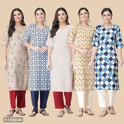 Classic Crepe Printed Kurtis Combo For Women-thumb2