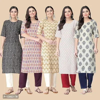 Multicoloured Crepe Printed Kurtas For Women