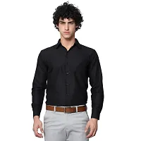 Reliable Black Cotton Solid Long Sleeve Formal Shirts For Men-thumb3