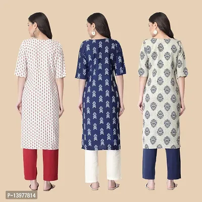 Classic Crepe Printed Kurtis For Women Combo Pack Of 3-thumb2