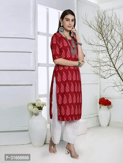 Stylish RedCrepe Kurta For Women-thumb4