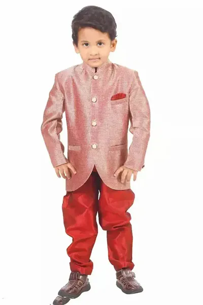 Stylish Jaquard Self Pattern Kurta Sets For Boys