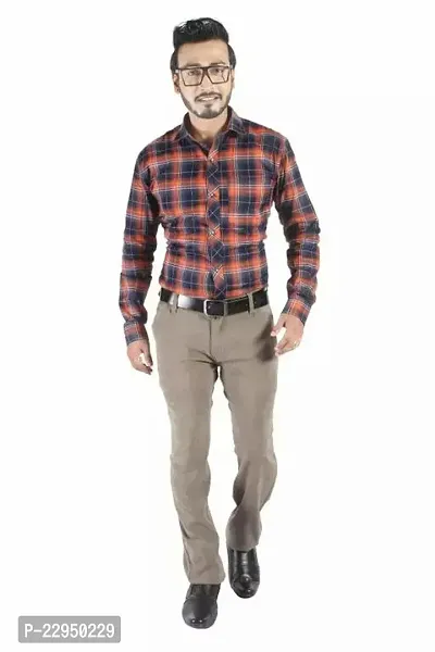 Men Stylish Cotton Checked Regular Fit Casual Shirt