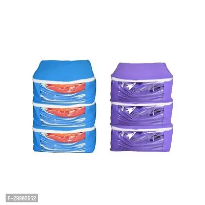 Stylish Multicoloured Fabric Organizers Combo Of 6