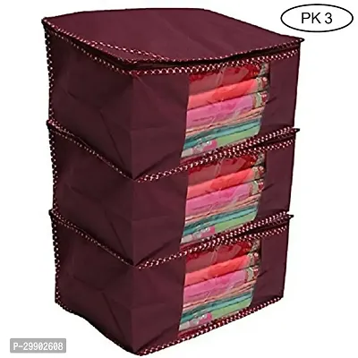 Stylish Maroon Satin Organizers Combo Of 3-thumb0