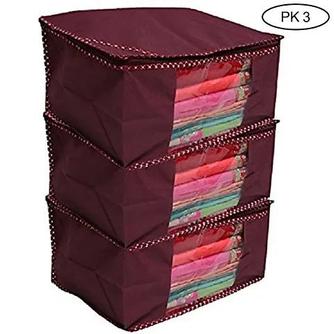 Combo Pack of 3 Non Woven Saree Covers for Women