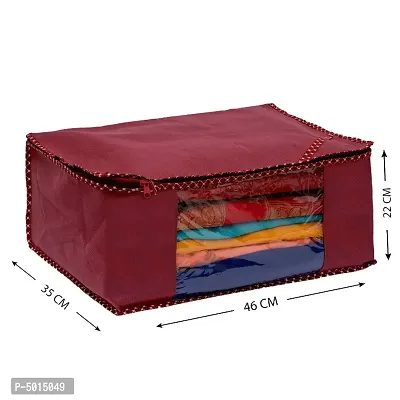 Trendy non woven saree cover storage bags for zip combo  cloth organizer for wardrobe (Pack Of 3)-thumb3