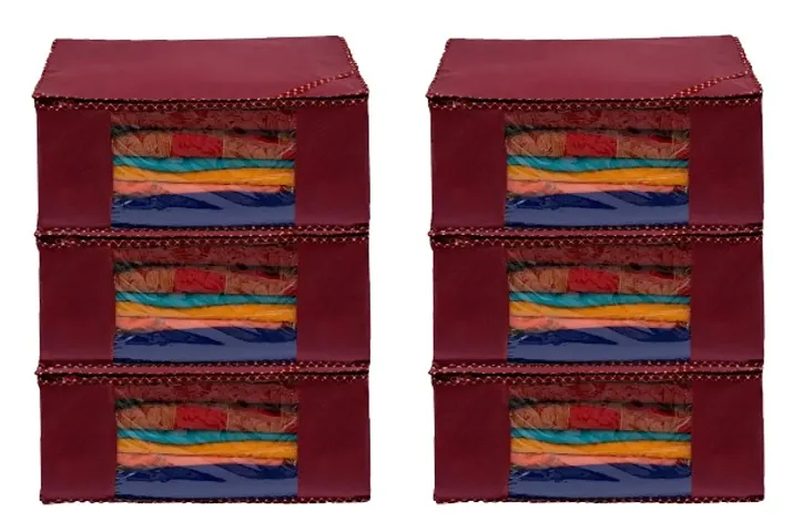 Trendy non woven saree cover storage bags (Pack Of 6)