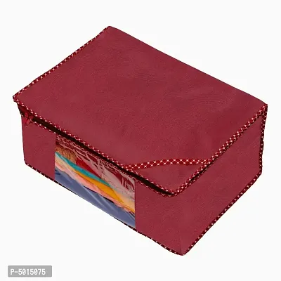 Trendy non woven saree cover storage bags for zip combo  cloth organizer for wardrobe (Pack Of 6)-thumb3