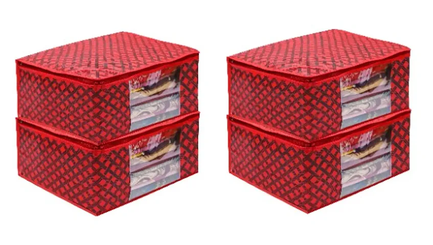 Trendy Packs Of Non-woven Saree Storage Organizers For Wardrobe