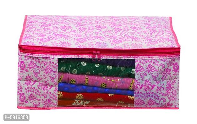Trendy non woven saree cover storage bags for zip combo  cloth organizer for wardrobe (Pack Of 3)-thumb4