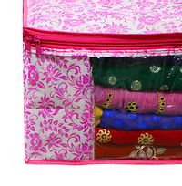 Trendy non woven saree cover storage bags for zip combo  cloth organizer for wardrobe (Pack Of 3)-thumb2