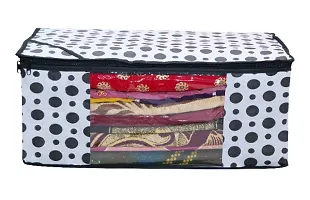 Trendy non woven saree cover storage bags for zip combo and cloth organizer for wardrobe (Pack Of 3)-thumb3