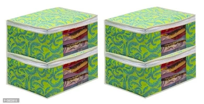 Trendy non woven saree cover storage bags for zip  (Pack Of 4)