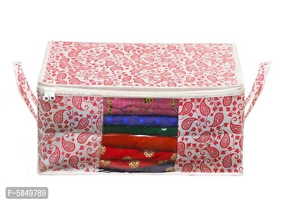 Trendy non woven saree cover storage bags for zip combo  cloth organizer for wardrobe (Pack Of 3)-thumb4