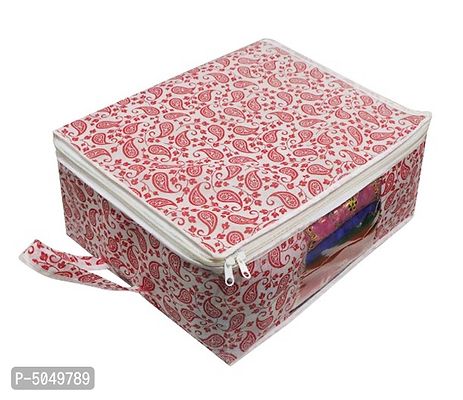 Trendy non woven saree cover storage bags for zip combo  cloth organizer for wardrobe (Pack Of 3)-thumb5