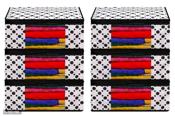 Elegant Non woven Saree Cover Organizers For Women Pack Of 6-thumb0
