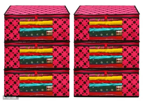 Elegant Non woven Saree Cover Organizers For Women Pack Of 6-thumb0