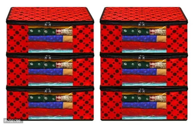 Red Fabric Self Pattern Organizers For Women