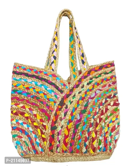 Jute and Chindi Unique Multicolor Sling Handbag For Women-thumb0